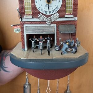 Live Free Motorcycle Wall Clock
